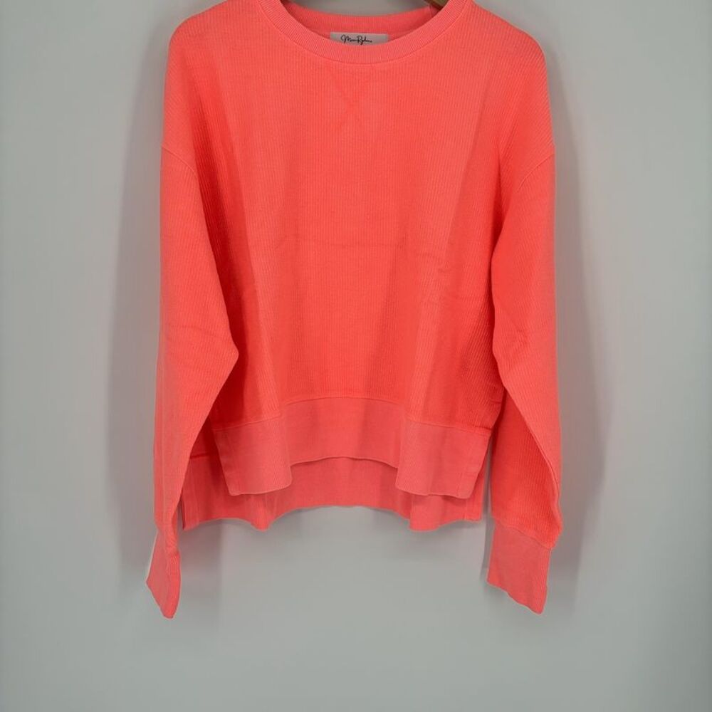 MOON RYDER Corded Cropped Side Slit Crew